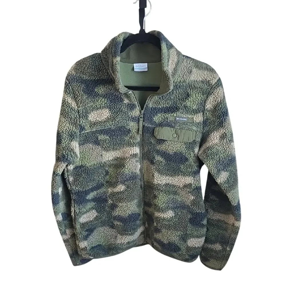 Columbia Mountainside Camo Fleece Full Zip Jacket Mens Size Large